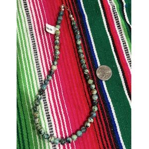 Green blue stone beaded necklace